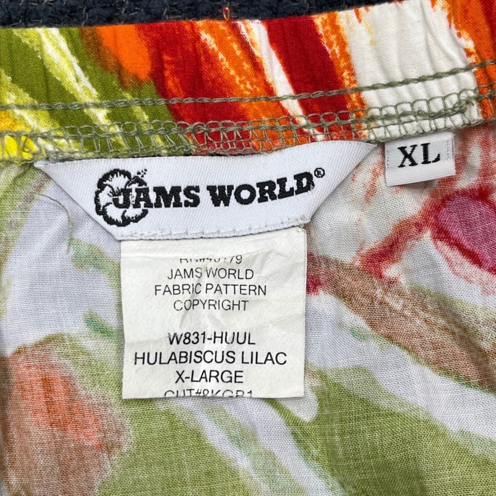Jams World Hulabiscus Lilac Floral Tiered Ruffle Skirt XL Made in Hawaii Rayon - Picture 3 of 6